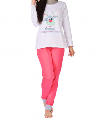 ست تیشرت آستین بلند و شلوار زنانه ناربن Narbon مدل کریسمس