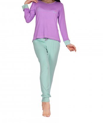 ست تیشرت آستین بلند و شلوار زنانه ناربن Narbon  طرح خرسی