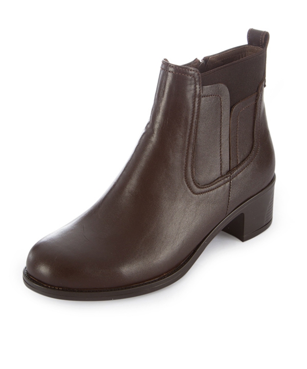 نیم بوت چرم زنانه قهوه ای چرم مشهدMashhad leather مدل J2265