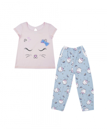 ست تیشرت و شلوار دخترانه ناربن Narbon طرح لوسیفر