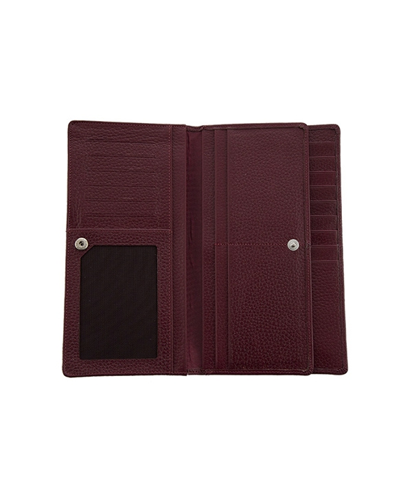 کیف پول چرم زرشکی چرم مشهدMashhad leather مدل D0246