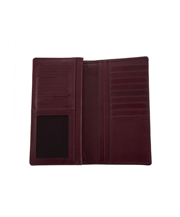 کیف پول چرم زرشکی چرم مشهدMashhad leather مدل D0246