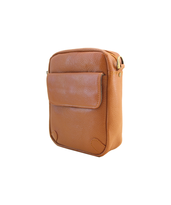 کیف دوشی چرم طبیعی مردانه چرم آرا مدل d021