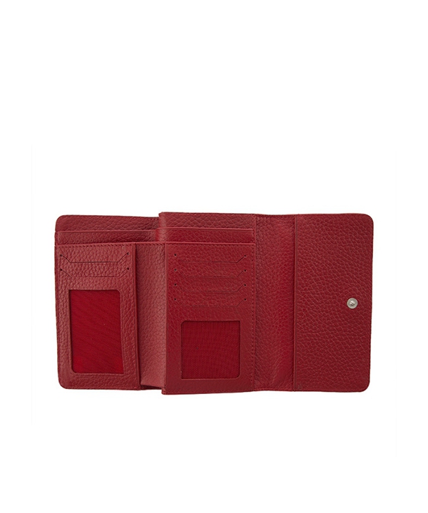 کیف پول چرم زنانه قرمز چرم مشهدMashhad leather مدل D0298