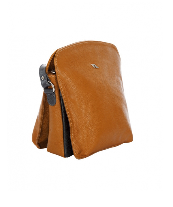 کیف دوشی چرم زنانه خردلی چرم مشهدMashhad leather مدل S646