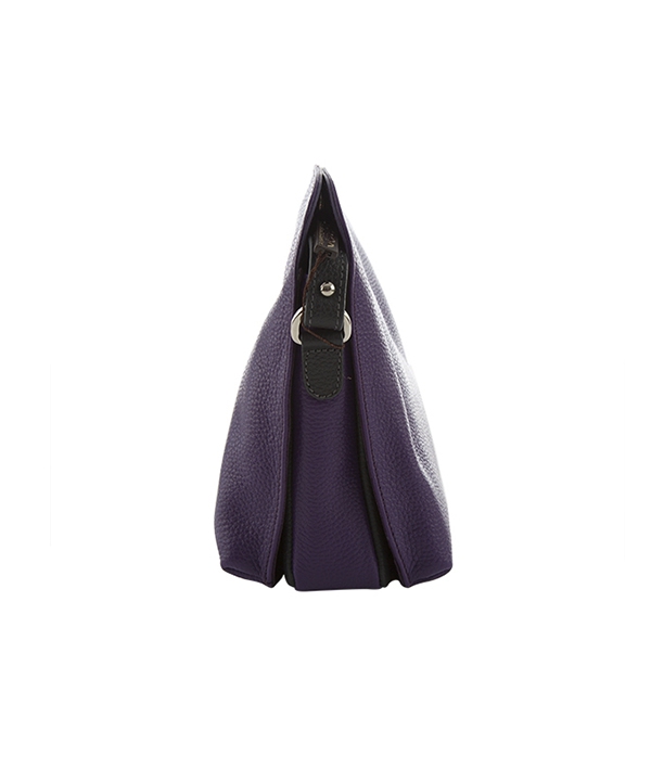 کیف دوشی چرم زنانه بنفش چرم مشهدMashhad leather مدل S646