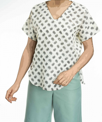 بلوز آستین کوتاه زنانه آروما مدل 20504017