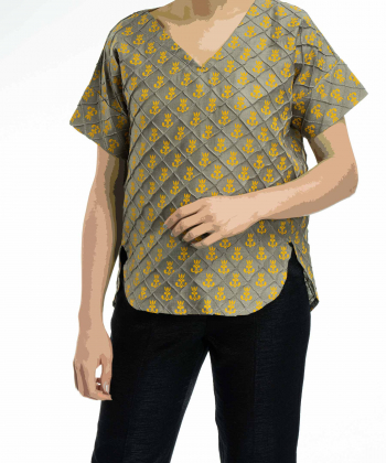 بلوز آستین کوتاه زنانه آروما مدل 20504017