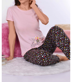 ست تیشرت و شلوار زنانه ناربن Narbon طرح دوچرخه سوار