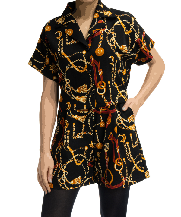 ست شومیز و شلوارک زنانه ورساچه جینز Versace Jeans کد vzw102