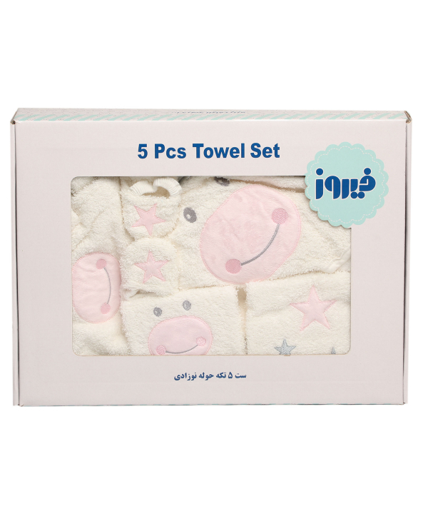 ست حوله 5 تکه نوزادی فیروز Firooz مدل Unicorn