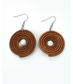 گوشواره چرم طبیعی زنانه مارانتو Maranto Leather کد E0644101