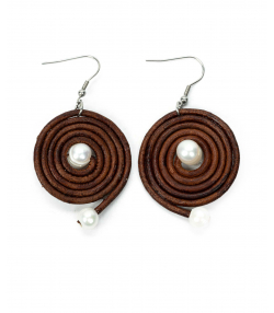 گوشواره چرم طبیعی زنانه مارانتو Maranto Leather کد E0744101