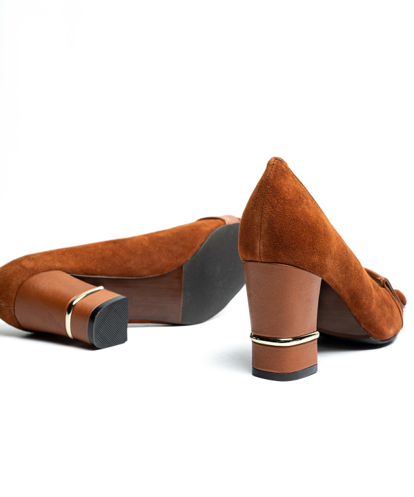 کفش پاشنه بلند زنانه چرم طبیعی شهر چرم Leather City کد 135-133