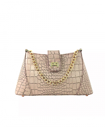 کیف دوشی چرم طبیعی زنانه منط مدل 4114C