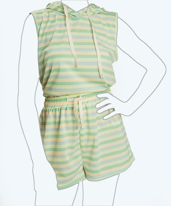 ست تاپ کلاه دار و شلوارک زنانه جوتی جینز JootiJeans کد W22773240