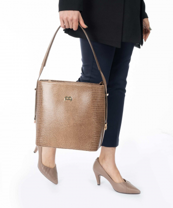 کیف دوشی چرم طبیعی زنانه منط Mante کد B267C