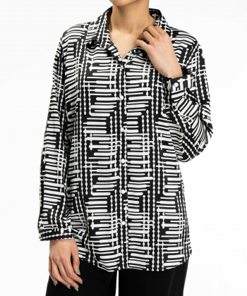 شومیز طرح دار زنانه پیرکاردین PierreCardin کد PO1500500000030566