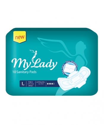 نوار بالدار کتانی سه تا شده فیروزه ای مای لیدی My Lady بسته 10 عددی