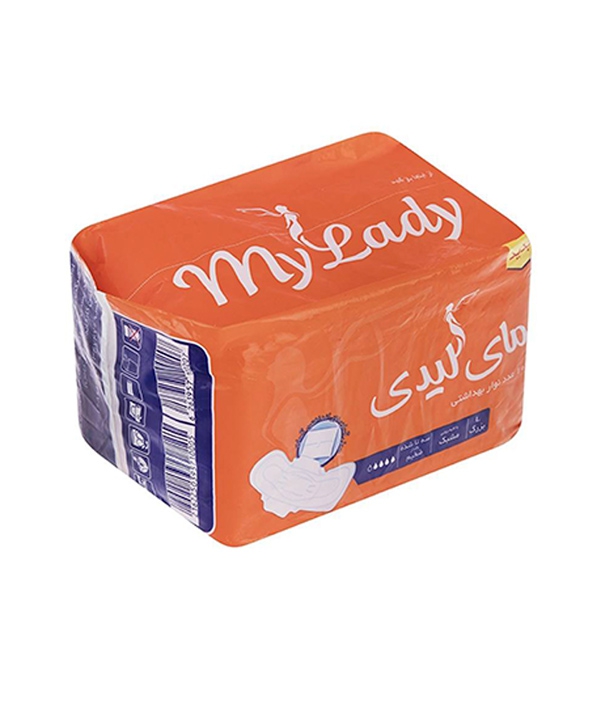 نوار بهداشتی بالدار مشبک نارنجی مای لیدی My Lady بسته 10 عددی