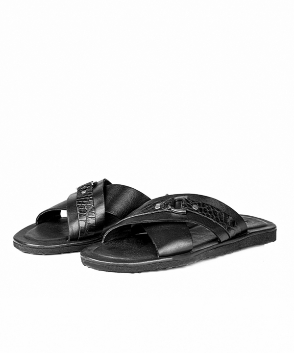 صندل چرم طبیعی مردانه چرم مشهد کد J6170