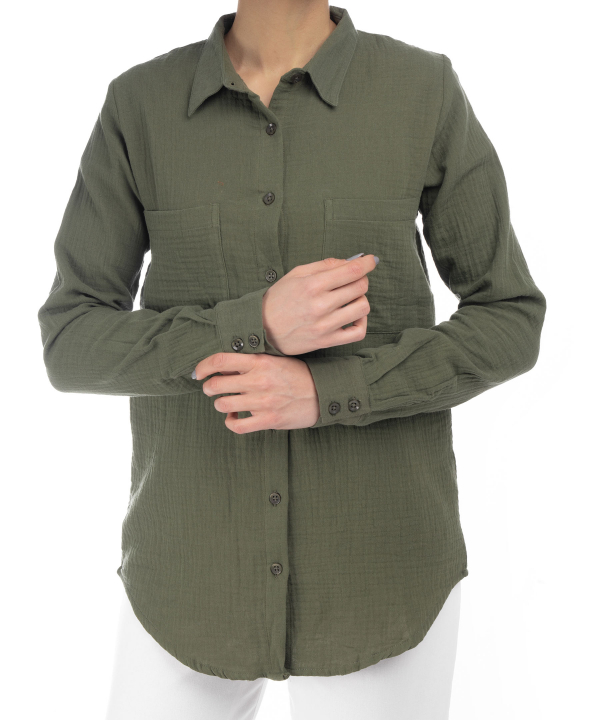 شومیز نخ پنبه آستین بلند زنانه سولا مدل am-sol-SL420600095