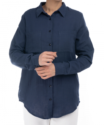 شومیز نخ پنبه آستین بلند زنانه سولا مدل am-sol-SL420600095