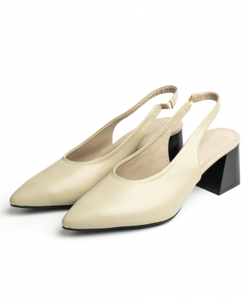 کفش پاشنه بلند چرم طبیعی زنانه چرم مشهد مدل J2614