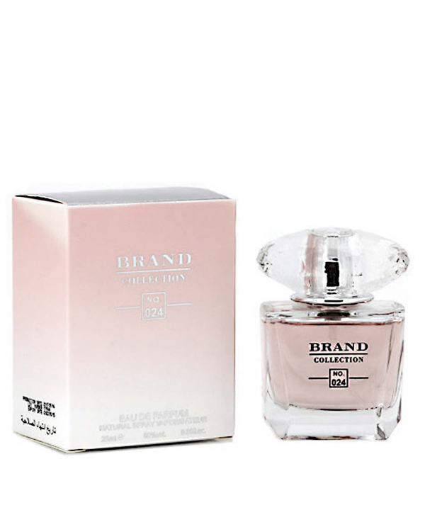 عطر جیبی زنانه برند کالکشن Brand Collection مدل ورساچه برایت کریستال 024 حجم 25 میلی‌لیتر