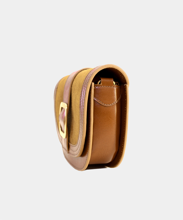 کیف دوشی چرم طبیعی زنانه چرم آرا CharmAra کد d093