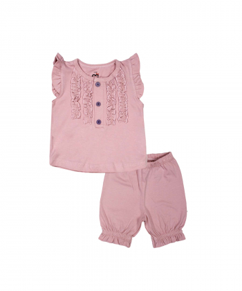 ست تاپ و شلوارک نوزاد آدمک مدل 1605011