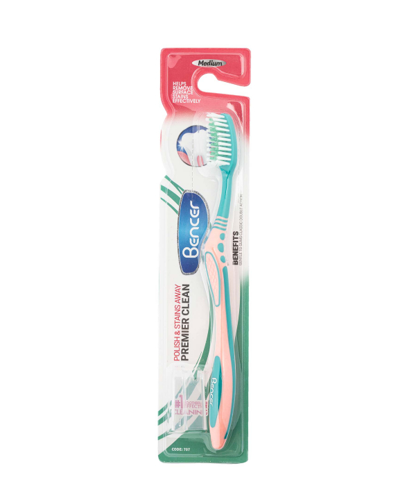 مسواک با برس متوسط بنسر Bencer مدل Premier Clean 707