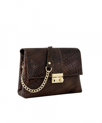 کیف دوشی چرم طبیعی زنانه منط مدل F101C