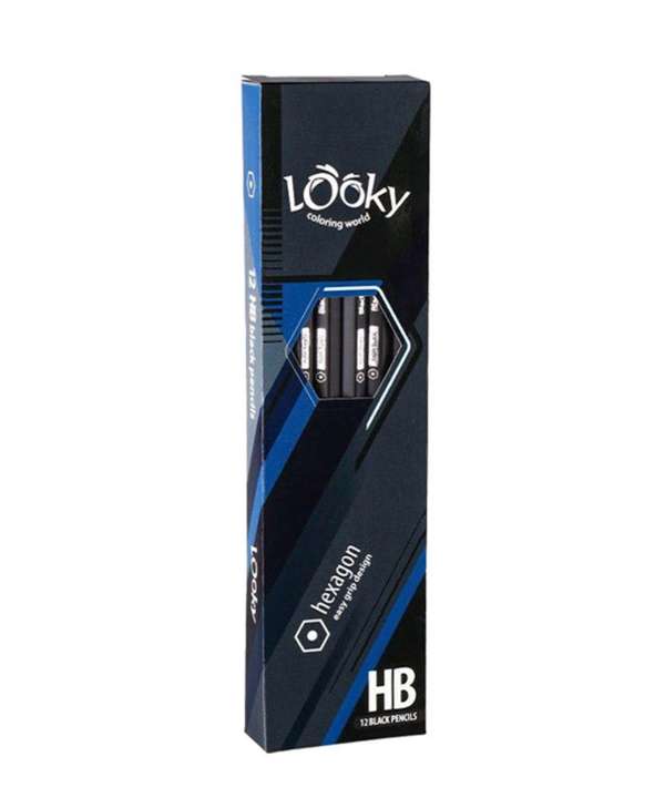 مداد مشکی لووکی Looky مدل Hexagon بسته 12 عددی