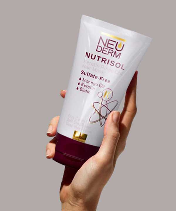 ماسک موی کراتینه فاقد سولفات نئودرم Neuderm مدل Nutrisol حجم 150 میلی‌لیتر