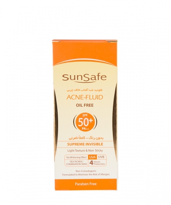 فلوئید ضد آفتاب فاقد چربی SPF50 سان سیف Sun Safe وزن 50 گرم