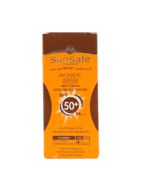 کرم ضد آفتاب  SPF50  بدون رنگ سان سیف  Sun Safe 50 گرم