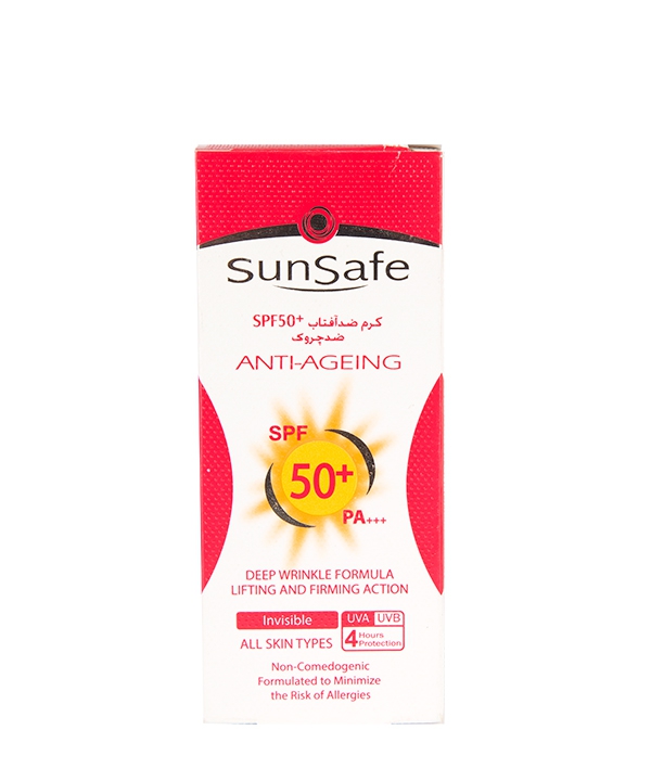 کرم ضد آفتاب ضد چروک SPF50 سان سیف Sun Safe 50 گرم