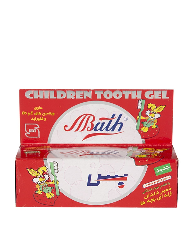 خمیر دندان کودک ژله ای بس Bath با طعم توت فرنگی حجم 80 گرم