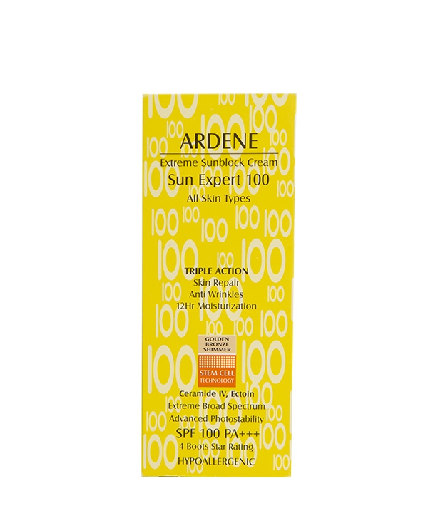 کرم ضدآفتاب SPF100 برنزه طلایی آردن 50 میلی لیتر