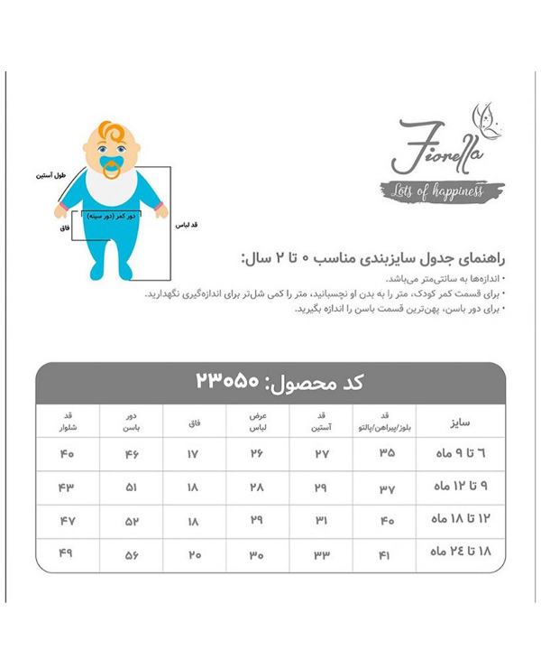 ست سه تکه نوزاد پسرانه فیورلا Fiorella مدل آروکو