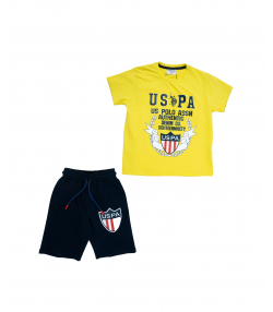 ست تیشرت و شلوارک پسرانه یو اس پولو کیدز US Polo Kids کد 2612A3