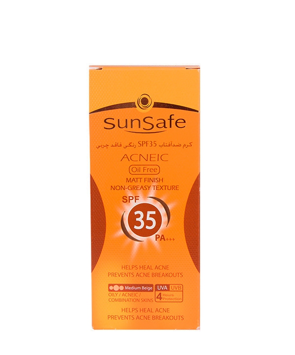کرم ضد آفتاب  SPF35 فاقد چربی سان سیف Sun Safe 50 گرم