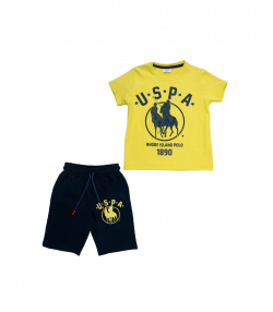 ست تیشرت و شلوارک پسرانه یو اس پولو کیدز US Polo Kids کد 2612A4