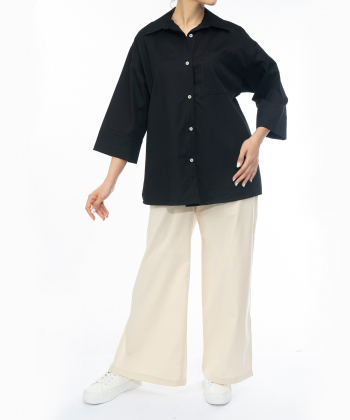 شومیز نخ پنبه آستین بلند زنانه بهبود مدل am-beh-501228