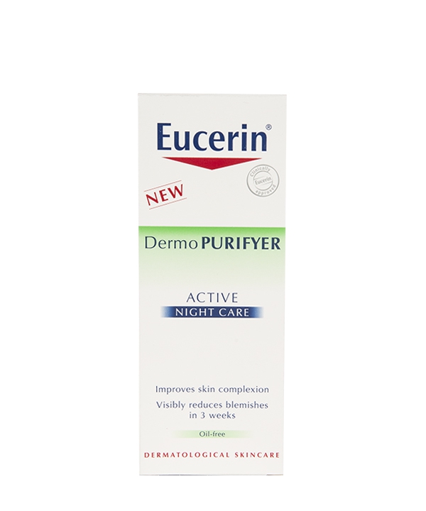 کرم مرطوب کننده شب اوسرین Eucerin مدل Dermo Purifyer Active حجم 50 میلی لیتر