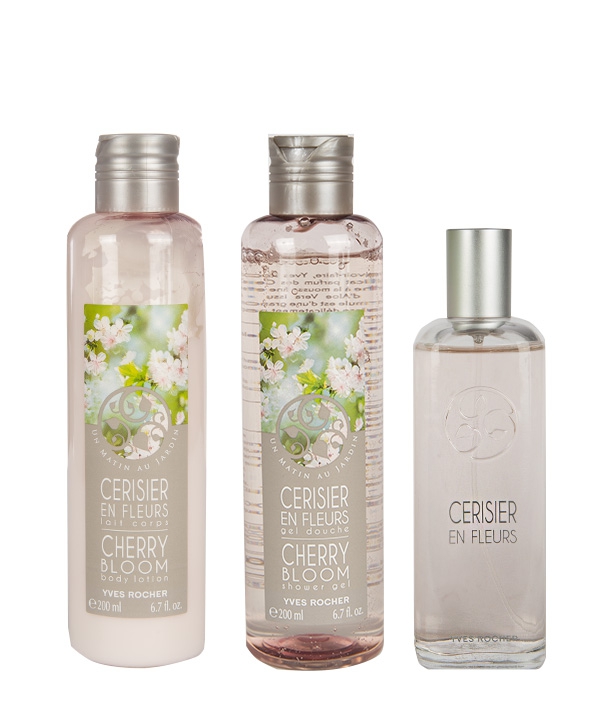 ست ادو تویلت و لوسیون بدن و ژل حمام زنانه ایوروشه مدل CHERRY BLOSSOM