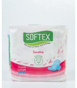 نوار بهداشتی بالدار نازک مناسب پوست های حساس سافتکس Softex بسته 10 عددی