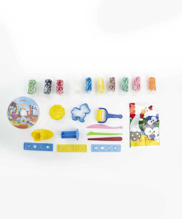 خمیر بازی سطلی 10 رنگ آریا تویز Arya Toys کد 6260297110682
