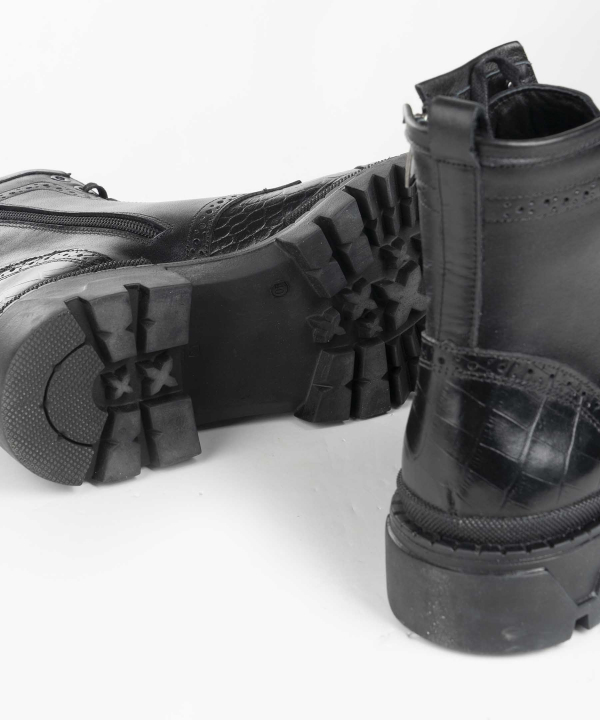 نیم بوت چرم زنانه مشکی چرم مشهدMashad leather مدل J2503